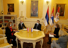 17 November 2020 National Assembly Speaker Ivica Dacic in meeting with Austrian Ambassador to Serbia Nikolaus Lutterotti